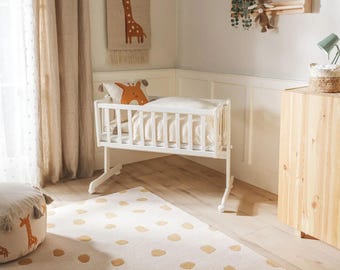 Tappeto astratto trapuntato a mano, tappeto color crema e oro senape, tappeto moderno minimalista in lana, forma organica per l'arredamento contemporaneo della casa