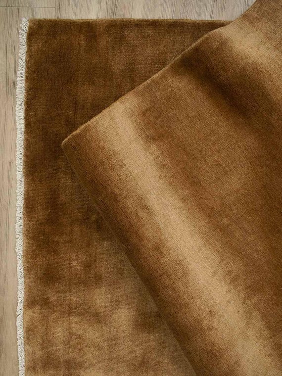 Gold Silk Rug, Handmade Rugs, Hand Loom Knotted Rugs for Livingroom, Bedroom 4x6, 5x7, 6x9, 8x10, 9x12, 10x14 ft - Antique Contemporary Rug