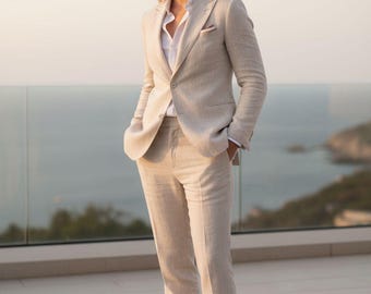 Damen Hochzeitsanzug in Creme: Maßgeschneidertes Party-Outfit