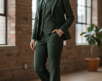 Dreiteiliger italienischer Damen-Hochzeitsanzug: Blazer & Hose