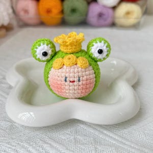 Crochet Baby Frog Prince Dumpling Pattern – Cute Amigurumi Royal Frog PDF Tutorial for Handmade Plushie Toy, Gift for Kids or Frog Lovers