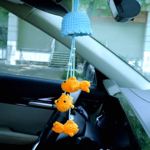 Crochet Car Hanging, Goldfish Amigurumi Pattern, Bulky Yarn Easy Fish Plushie, Car Decor Crochet, Goldfish PDF Pattern, PDF crochet pattern