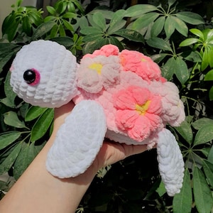 Amigurumi Turtle Crochet Pattern | Lulla The Blossom Turtle Amigurumi | Cute Turtle Amigurumi Plushie | Turtle with Flower Easy Crochet