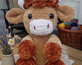 Buttercup the Highland Cow Crochet Amigurumi Pattern | Amigurumi Highland Cow Tutorial | Cow Animal Plush Toy | Amigurumi PDF Tutorial