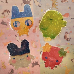 Holographic Tamagotchi Stickers