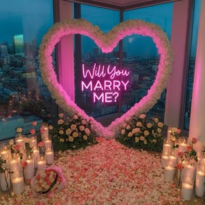 Will You Marry Me Neon Sign – Marry Me Proposal Sign, Custom Wedding Neon Light, Personalized Name Sign & Decor!