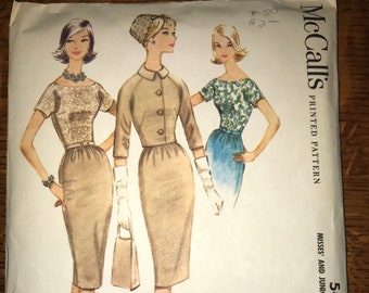 Vintage 1960s McCalls Pattern 5446 Misses Dress, Jacket Size 10, Bust 31", Waist 24", Hip 33"