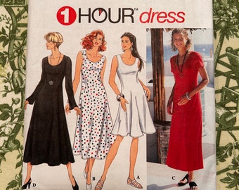 1990s Vintage Simplicity Pattern 9103 Misses Petite Dress, Stretch Knits Only Size HH  6, 8, 10, 12 Factory Folds