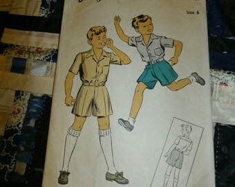 1943 Du Barry Pattern 5651 Boy's Shirt and Shorts Pattern Size 6, Chest 24, Waist 22