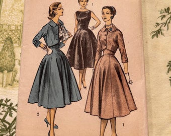 1950s Advance Pattern 3041, Misses Dress and Jacket Size 13, Bust 31", Waist 25 1/2", Hip 34"