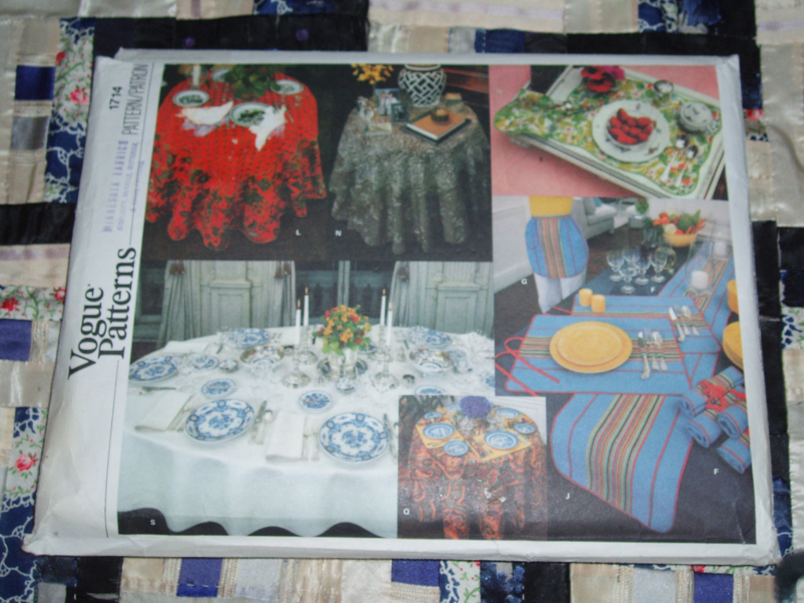 Cute Vintage 1980s Vogue Craft Pattern 1714, Table Linens, Uncut