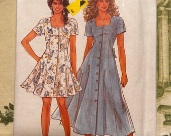1990s Simplicity Pattern 7659 Misses Dress Size 8 - 20 Factory Folds