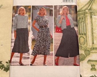 1990 Butterick J G Hook Pattern 4924 Misses Petite Jacket, Top, Skirt, Culottes  Size XS, S, M Factory Folds