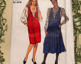 1990s Simplicity Pattern 9879 Misses Half Size Jumpers and Blouse Size ZZ 20-26 Factory Folds
