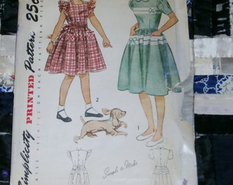 Vintage 1949 Simplicity Pattern 2786 for Girl's Dress, Size 8