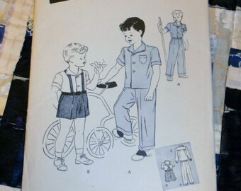 Vintage 1940s Butterick Pattern 3167 for Boy's Sport Suit, Shirt, Pants, Size 5, Chest 23 1/2", Waist 21 1/2", Uncut, Factory Folds