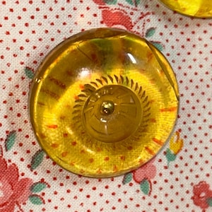 Set of 3 Vintage Chunky Apple Juice Translucent Bakelite Buttons Loop Shanks 1 1/8&quot; in Diameter
