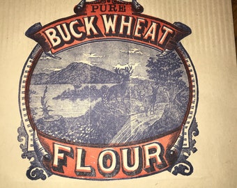 Antique Fresh Ground Buckwheat Flour J. M. Pierce Paper Bag Grahamsville, Ohio Advertising