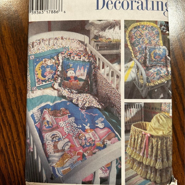 1990s Simplicity Home Decorating Pattern 9524 Quilt, Dust Ruffle, Pillow, Headboard, Bumpers and Covers