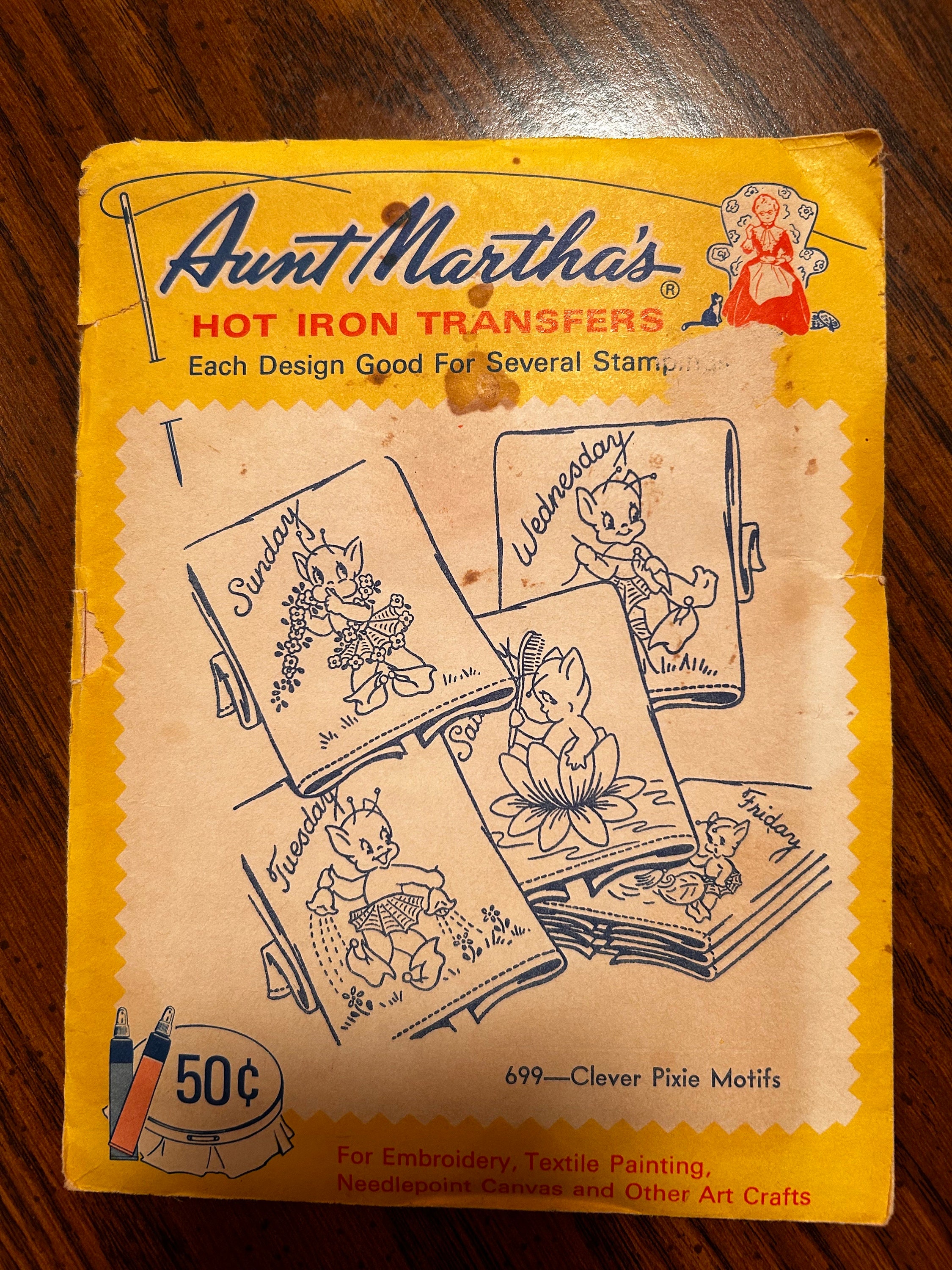Vintage Aunt Martha's Hot Iron Transfer Pattern #699 Clever