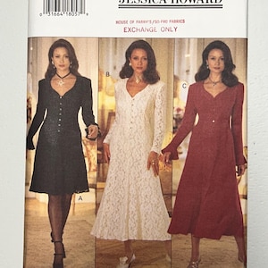 1990 Butterick Evan-PiconeJessica Howard Pattern 3199 for Misses Dress Size  6, 8, 10, 12 Factory Folds Uncut