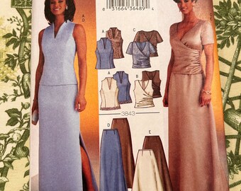 2003 Butterick Pattern 3843 for Misses Top and Skirt Size 14, 16, 18 Uncut Factory Folds