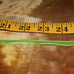 Vintage Lime Green Velvet Ribbon 1/4&quot; Wide, Listing is for One Yard, 10 Yards Available