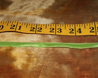 Vintage Lime Green Velvet Ribbon 1/4&quot; Wide, Listing is for One Yard, 10 Yards Available