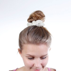 Beauty Routine Taupe Terry Cloth Scrunchie image 1