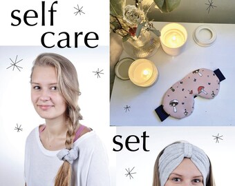 Self Care Gift Set in Heather Grey Terry Cloth