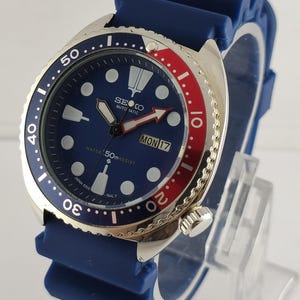 Vintage Seiko Diver Automatic Blue Dial Cal.6309 Rotating Bezel Recently Service Men&#39;s Watch Free Shipping &quot;Great Condition&quot;