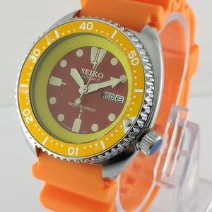 Vintage Seiko Diver Automatic 17 Jew Red Dial Cal.6309 Rotating Bezel Men&#39;s Watch Recently Service Free Shipping &quot;Great Working&quot;
