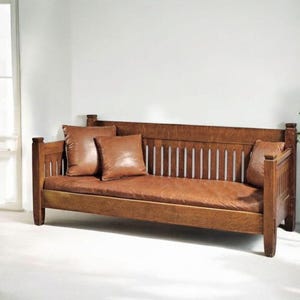 Custom genuine leather replacement cushions. window cushion cover, Ideal for benches, mid-century chairs, Leather Bench Cushion