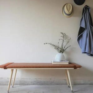 Custom genuine leather replacement cushions. window cushion cover, Ideal for benches, mid-century chairs, Leather Bench Cushion