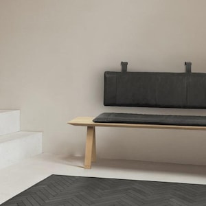 Custom genuine leather replacement cushions. window cushion cover, Ideal for benches, mid-century chairs, Leather Bench Cushion