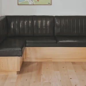 Custom genuine leather replacement cushions. window cushion cover, Ideal for benches, mid-century chairs, Leather Bench Cushion