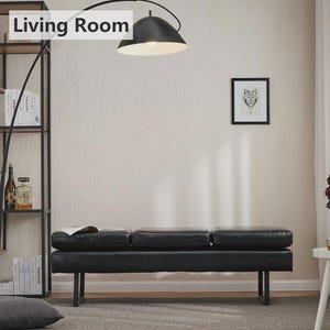 Bench with Full Grain Leather Upholstered Cushion