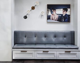 Custom genuine leather replacement cushions. window cushion cover, Ideal for benches, mid-century chairs, Leather Bench Cushion