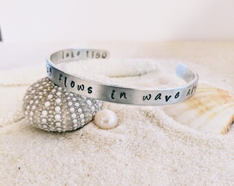 Bridesmaid Jewelry Gift for Her Gray and Turquoise Aqua and Gray Jewelry Malibu Cuff Bracelet and Earrings Memory Wire Cuff Bracelet