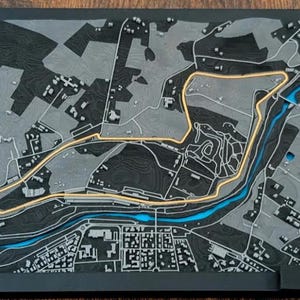 Imola (Emilia-Romagna) Grand Prix 3D-circuitkaart – F1-muurkunst, Formule 1-circuitdecor, motorsportcadeau