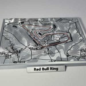 3D-circuitkaart Oostenrijk – F1-muurkunst, Formule 1-circuitdecor, motorsportcadeau