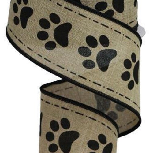 New Wired 11/2 Paw Print Ribbon. Dog Paw Ribbon Cat Etsy