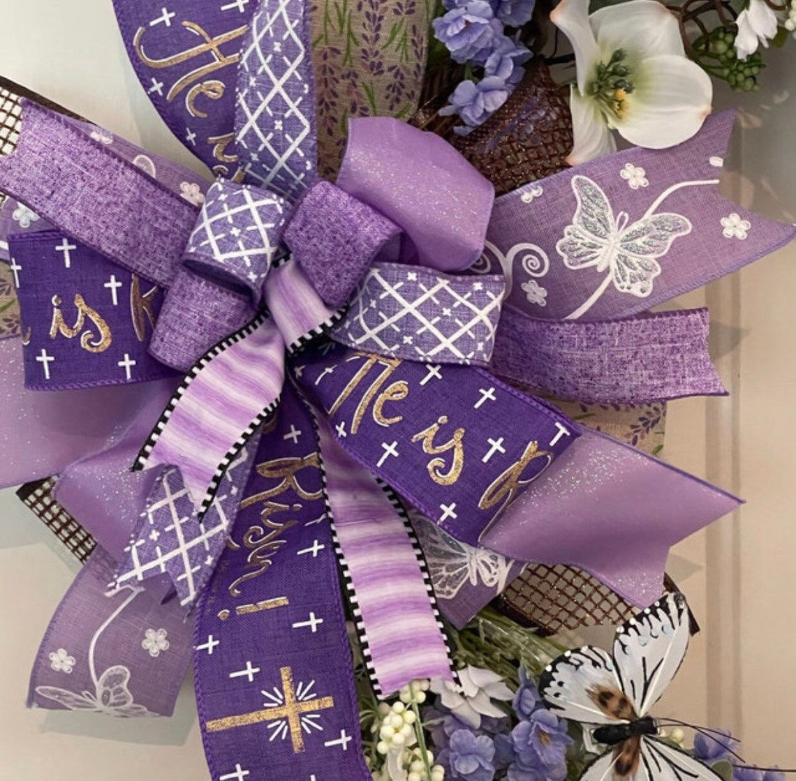 GOLD He is Risen PURPLE CANVAS Wired Ribbon 2 1/2 Etsy