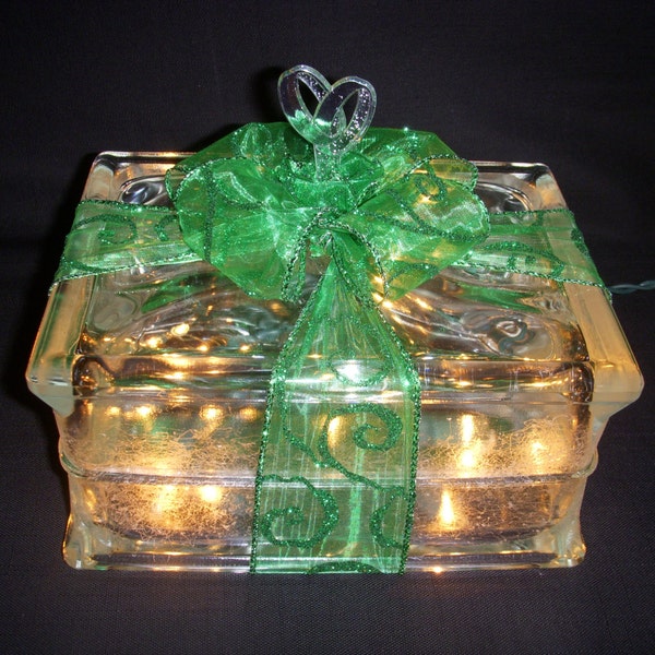 Glass Block Lamp Etsy