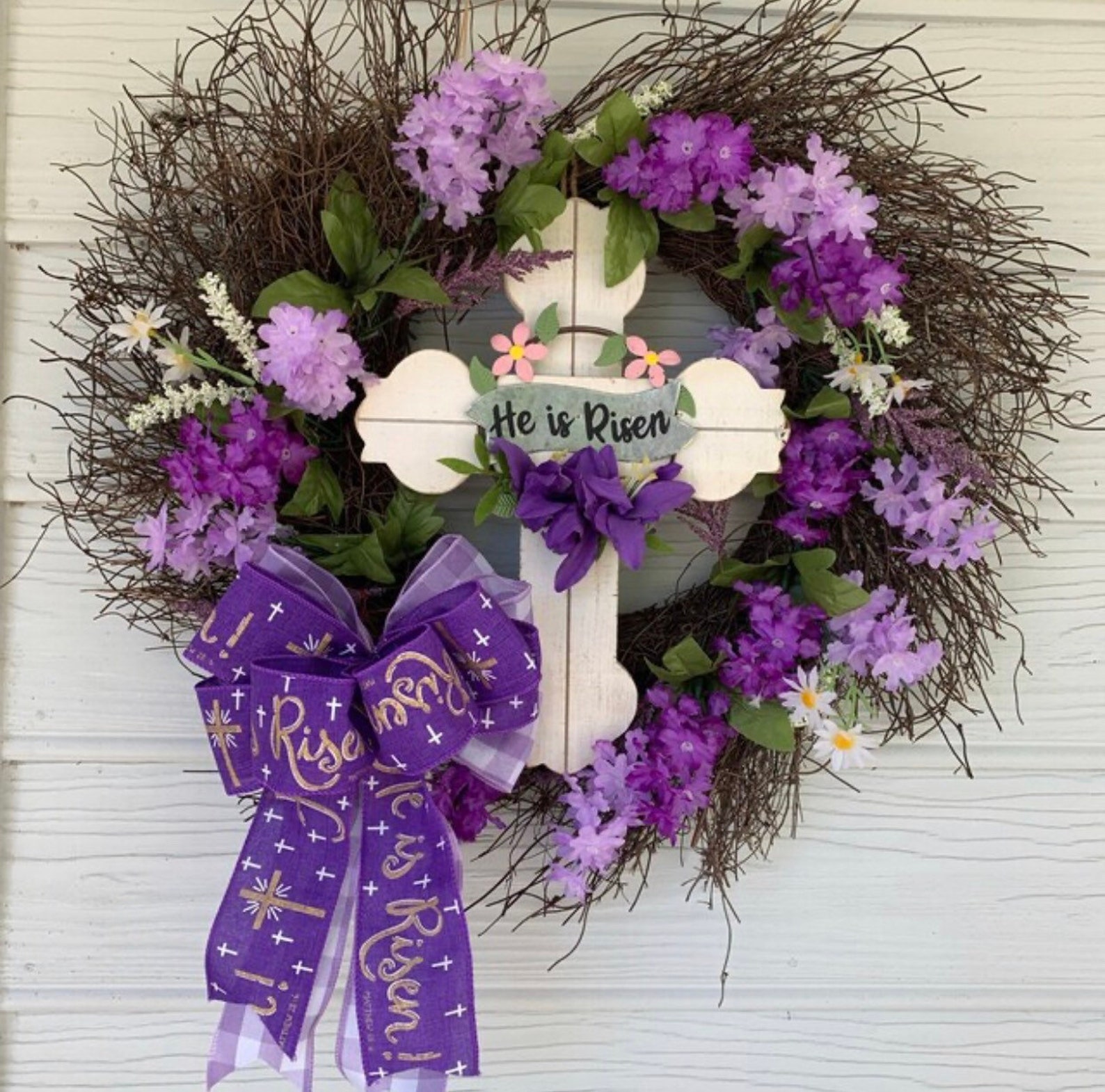 GOLD He is Risen PURPLE CANVAS Wired Ribbon 2 1/2 Etsy