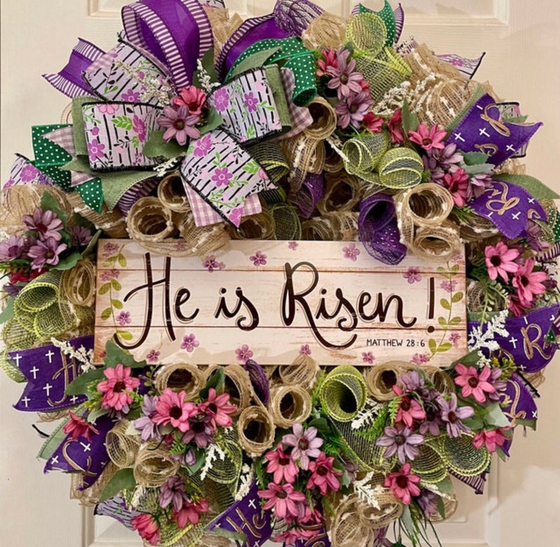 GOLD He is Risen PURPLE CANVAS Wired Ribbon 2 1/2 Etsy