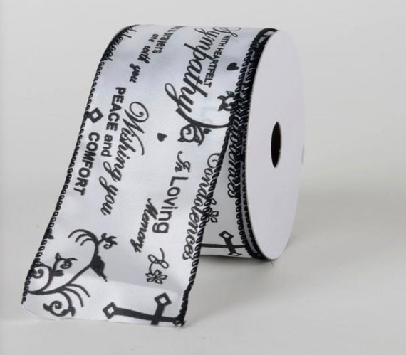 White satin wired ribbon discount