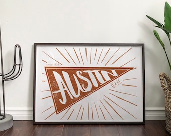 Austin Texas Pennant Print [Digital Download]