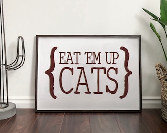 Eat &#39;Em Up Cats Print (Texas State University) [Digital Download]