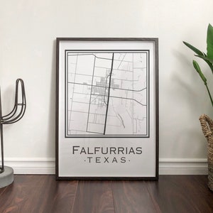 Falfurrias, Texas-kaart [digitale download]